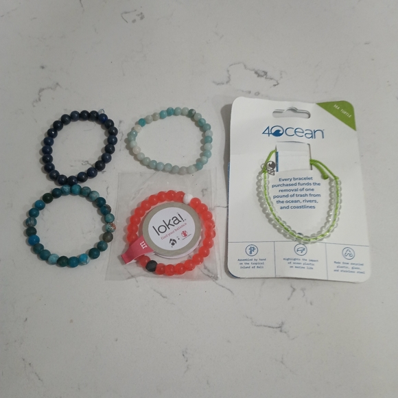 Blue Kyanite , labradite ,tourmaline and tigers eyes Bundle of (5) Bracelets - Picture 14 of 14